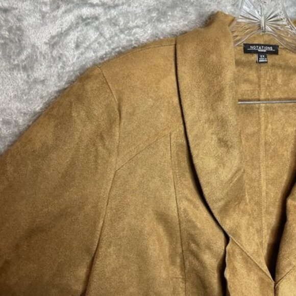 Notations Women Western Cowboy Ruffle Faux Suede Lightweight Jacket Top 2X Plus - Picture 3 of 11